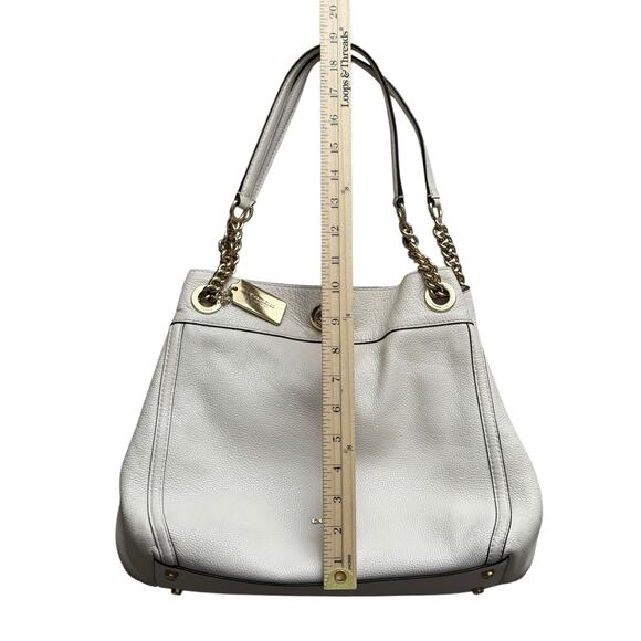Coach Cream Turlock Edie Pebbled Leather Shoulder Bag - Picture 11 of 13